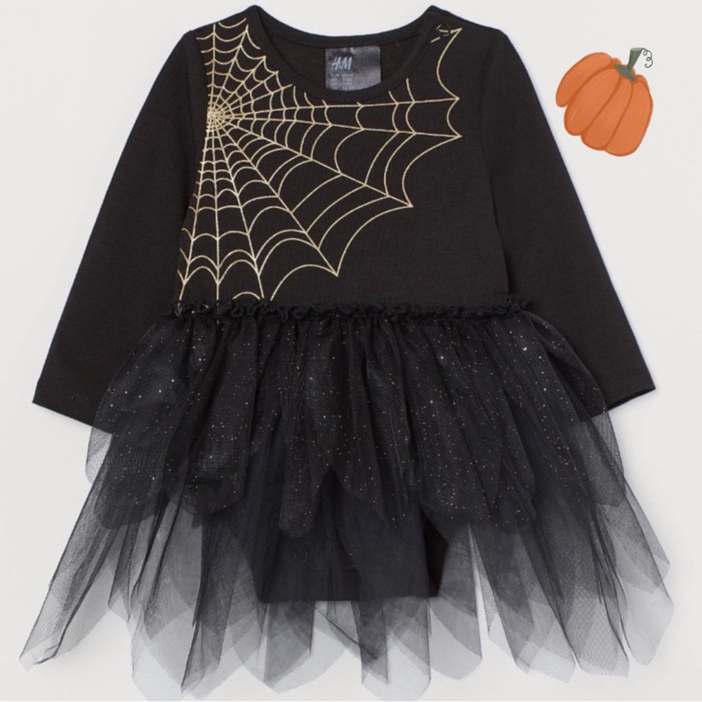 H&M Girl Halloween Spiderweb Dress. 1 1/2 - 2 Y.